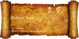 Kukin Ida névjegykártya